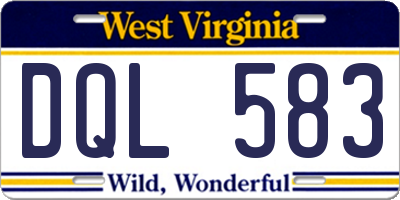 WV license plate DQL583