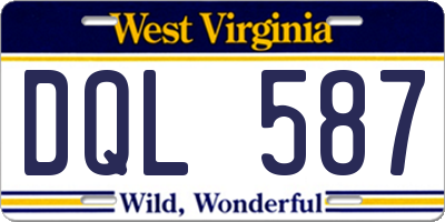 WV license plate DQL587