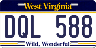 WV license plate DQL588