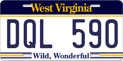 WV license plate DQL590