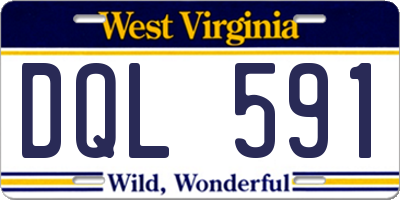 WV license plate DQL591