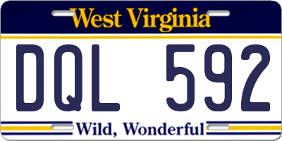 WV license plate DQL592