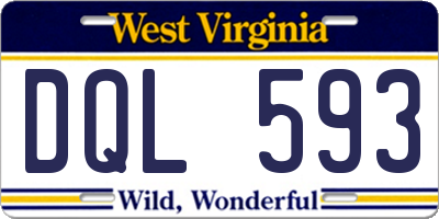WV license plate DQL593