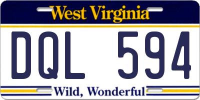 WV license plate DQL594