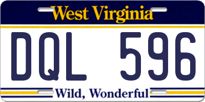 WV license plate DQL596