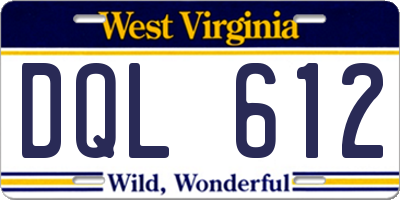 WV license plate DQL612