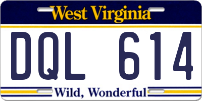 WV license plate DQL614