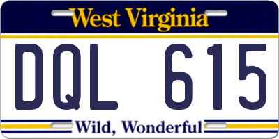WV license plate DQL615