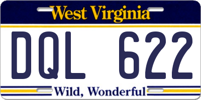 WV license plate DQL622