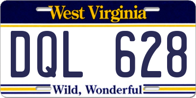 WV license plate DQL628