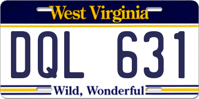 WV license plate DQL631