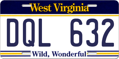 WV license plate DQL632