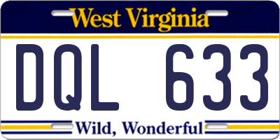 WV license plate DQL633
