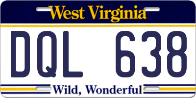 WV license plate DQL638