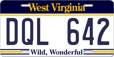 WV license plate DQL642