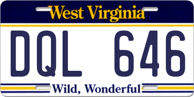 WV license plate DQL646