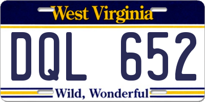 WV license plate DQL652