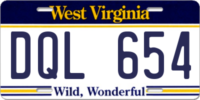 WV license plate DQL654
