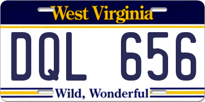 WV license plate DQL656