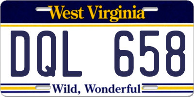 WV license plate DQL658