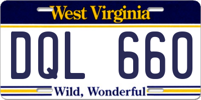 WV license plate DQL660