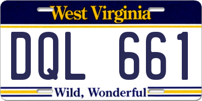 WV license plate DQL661