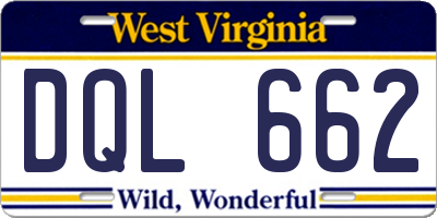 WV license plate DQL662