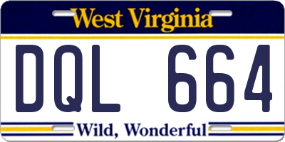 WV license plate DQL664