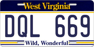 WV license plate DQL669