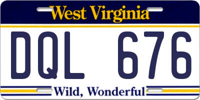 WV license plate DQL676