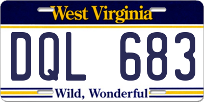 WV license plate DQL683