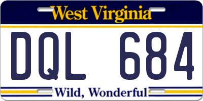 WV license plate DQL684
