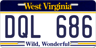 WV license plate DQL686