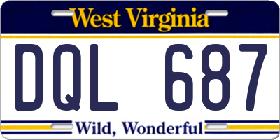 WV license plate DQL687