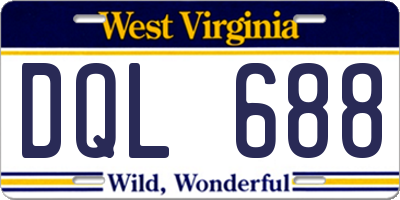 WV license plate DQL688