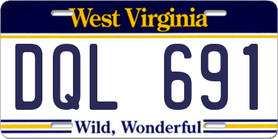 WV license plate DQL691