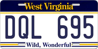 WV license plate DQL695