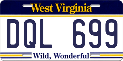 WV license plate DQL699