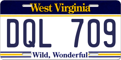 WV license plate DQL709