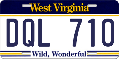 WV license plate DQL710