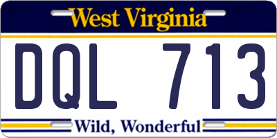 WV license plate DQL713