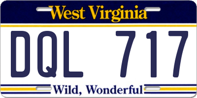 WV license plate DQL717