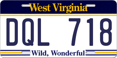WV license plate DQL718