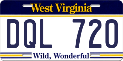 WV license plate DQL720