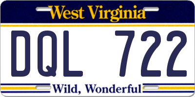 WV license plate DQL722