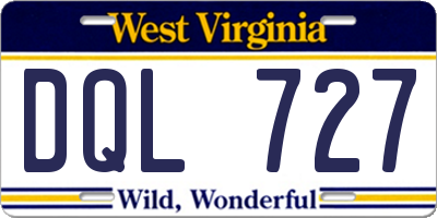 WV license plate DQL727