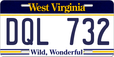 WV license plate DQL732