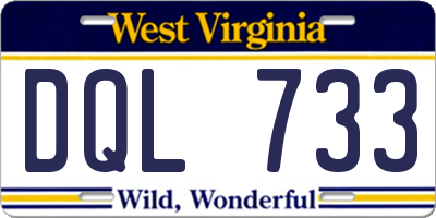 WV license plate DQL733