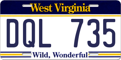 WV license plate DQL735