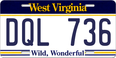 WV license plate DQL736